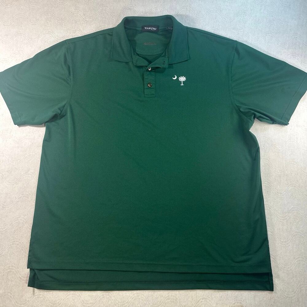 Tourplay Polo Shirt Men's XL Forest Green Short Sleeve Pullover Golf Preowned
